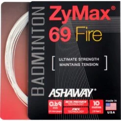 Ashaway Badmintonsaite Zymax 69 Fire Weiss 10m Set