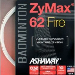 Ashaway Badmintonsaite Zymax 62 Fire Weiss 10m Set