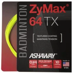 Ashaway Badmintonsaite Zymax 64 TX Gelb 10m Set