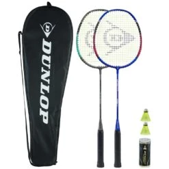 Dunlop Federball-Set Nitro Star AX 10 (2x Schläger, 2x Bälle, 1x Tragetasche) - 2 Spieler