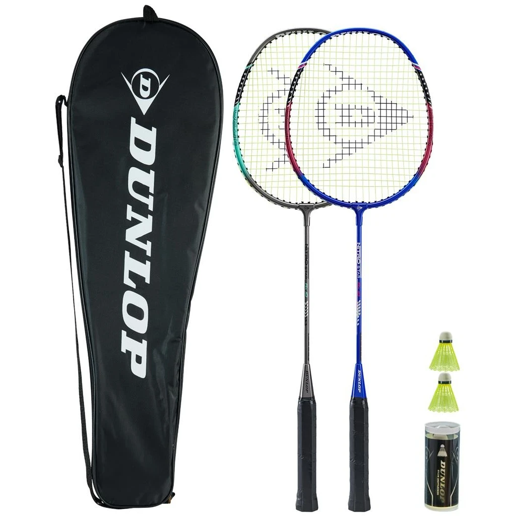 Dunlop Federball-Set Nitro Star AX 10 (2x Schläger, 2x Bälle, 1x Tragetasche) - 2 Spieler 1 Dunlop Federball-Set Nitro Star AX 10 (2x Schläger, 2x Bälle, 1x Tragetasche) - 2 Spieler