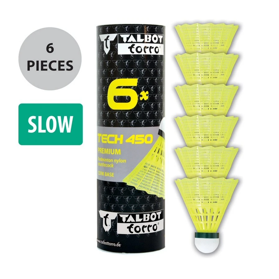 Talbot Torro Badmintonbälle Tech 450 Nylon Gelb Dose 6er 6 Talbot Torro Badmintonbälle Tech 450 Nylon Gelb Dose 6er – Bild 6