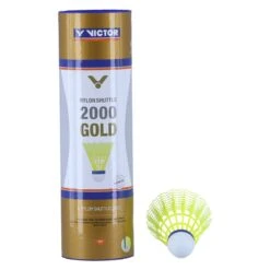 Victor Badmintonbälle Shuttle 2000 Nylon Gelb Dose 6er