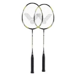 Victor Badmintonschläger Atomos 500 Gelb/schwarz - Besaitet - (2er-SET)