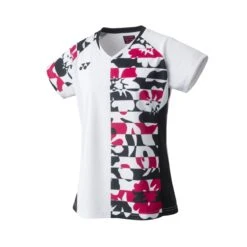 Yonex Verkäufe 11 Yonex Badminton-Shirt V-Neck Tournament (offizielles Shirt Der Nationalmannschaft) 2023 Weiss Damen