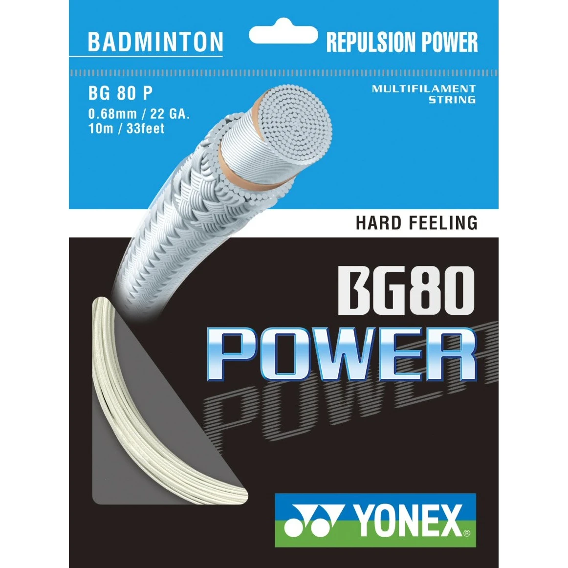 Yonex Badmintonsaite BG 80 Power (Power+Touch) Weiss 10m Set 1 Yonex Badmintonsaite BG 80 Power (Power+Touch) Weiss 10m Set