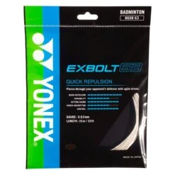 Yonex Badmintonsaite Exbolt 63 (Kontrolle) Weiss 10m Set