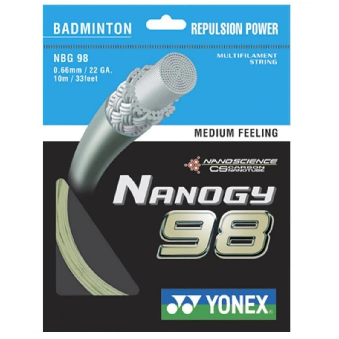 Yonex Badmintonsaite Nanogy 98 (Power+Touch) Gold 10m Set 1 Yonex Badmintonsaite Nanogy 98 (Power+Touch) Gold 10m Set